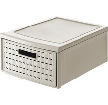 Boîte de rangement avec couvercle et tiroir