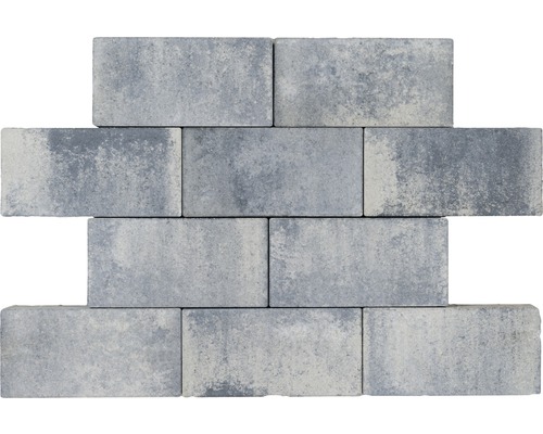 Pavé rectangulaire Crescendo mélange gris anthracite avec mini-chanfrein 40 x 20 x 8 cm