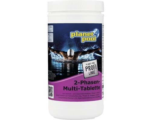 Pastilles 2 phases multi 250g/pièce 1 kg Planet Pool Multi-tablette 2 phases pour la désinfection de piscine