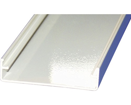 Couvercle décoratif à clipser Gutta en alu pour plaques alvéolaires de 16 mm blanc 2000 x 63 mm