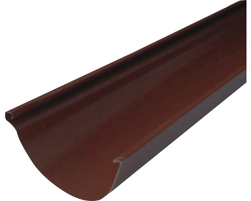 Gouttière PRECIT semi-circulaire acier brun chocolat RAL 8017 DN 125 mm 4000 mm