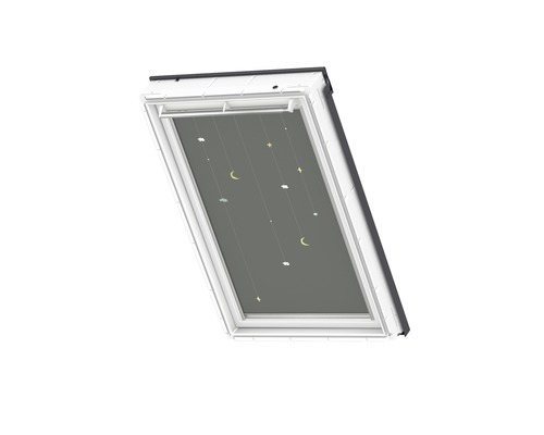 Fenêtre de toit avec store occultant à motifs d''étoiles, de nuages et de lune