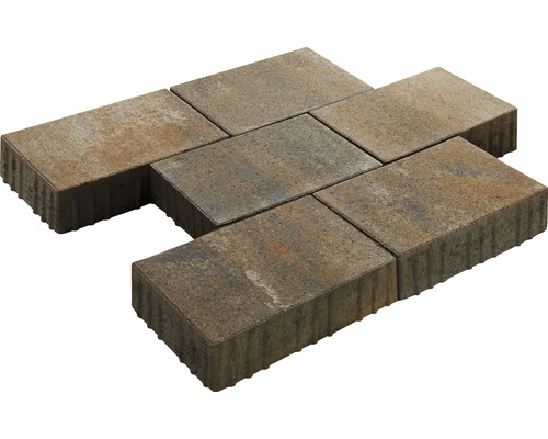 Pavé rectangulaire Crescendo calcaire coquiller avec mini-chanfrein 30 x 20 x 8 cm