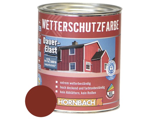 Peinture pour bois HORNBACH anti-intempéries rouge suède 750ml