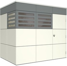 Abri de jardin avec porte et grilles de ventilation