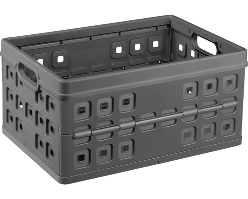 Caisse pliable 46 l anthracite Boîte pliante en plastique avec ouvertures carrées