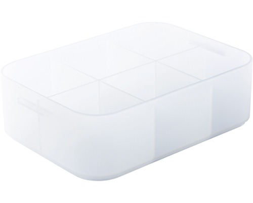 Box Pure mit Unterteilung DIN A6 0,6 l transparent 16,7x11,5x4,7 cm