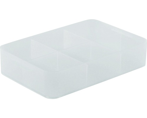 Box Pure mit Unterteilung DIN A5 1,3 l transparent 24,2x15,5x4,7 cm