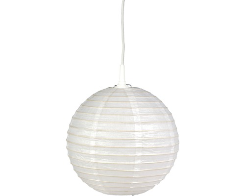 Abat-jour Japan Ballon Ø 300 mm blanc sans culot + suspension