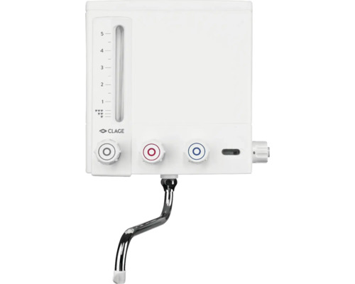 Logo Clage. Chauffe-eau instantané compact à régulation électronique pour la cuisine.