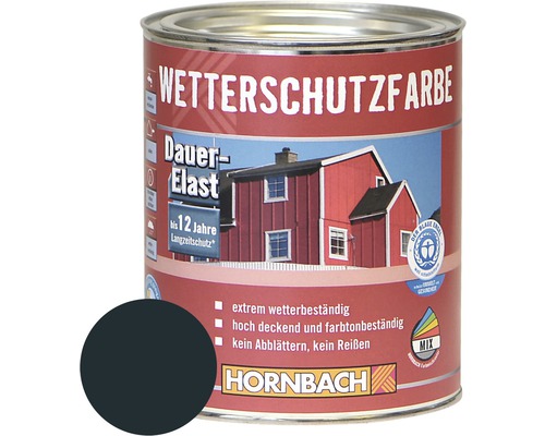 Peinture pour bois HORNBACH anti-intempéries gris anthracite 750ml Peinture pour bois HORNBACH anti-intempéries gris anthracite 750ml