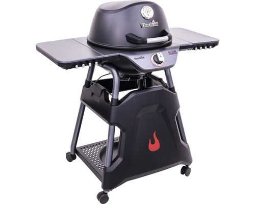 Barbecue à gaz Char-Broil avec deux étagères et un placard inférieur