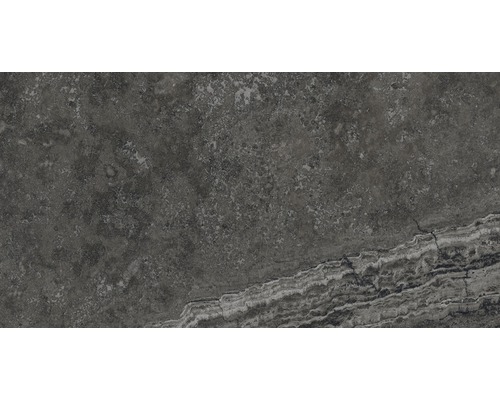 Carrelage pour sol en grès cérame fin Portman anthracite 32x62,5 cm