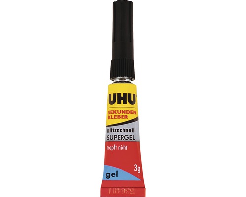 Tube de colle instantanée Uhu Super Gel 3 grammes