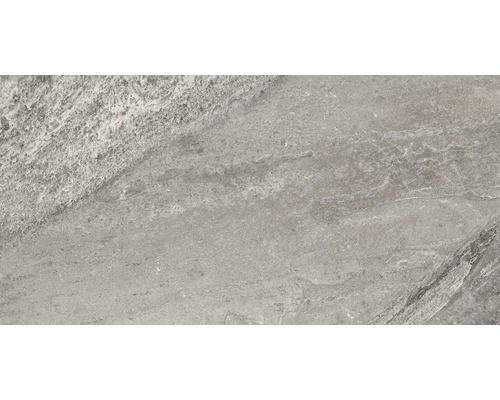 Carrelage pour sol en grès cérame fin Portman gris 45x90 cm
