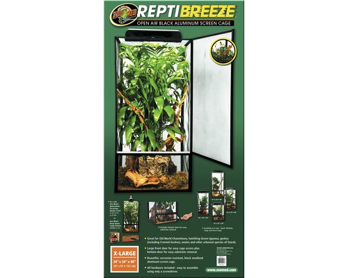 Terrarium ZOO MED Repti Breeze sans éclairage 61x61x122 cm aluminium