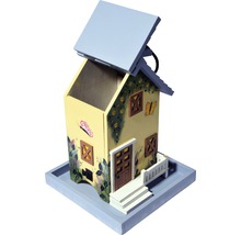 Dekoratives Vogelhaus mit Solarpanel zur Energieversorgung