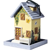 Dekoratives Vogelhaus mit Gartenmotiven
