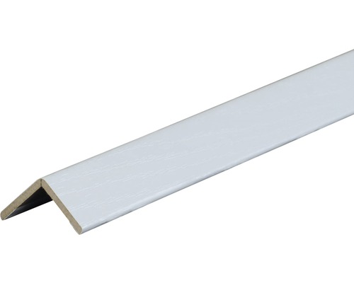 Baguette d'angle blanc à haute brillance structurée 28x28x2600 mm