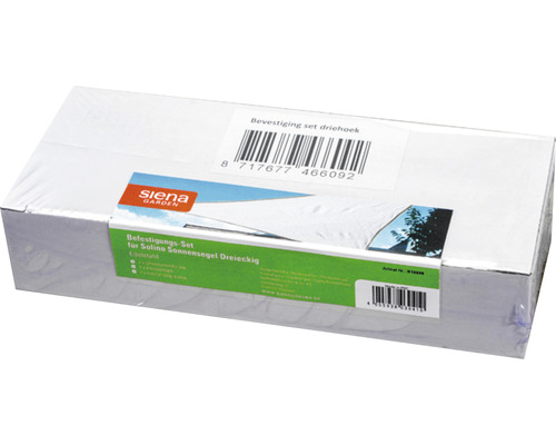Kit de fixation emballé pour voile d''ombrage triangulaire