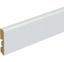 Weisse Sockelleiste aus Holz