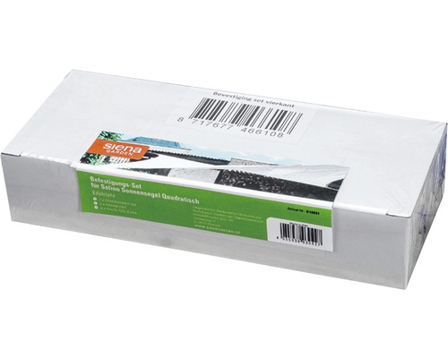 Kit de fixation pour voile d''ombrage Solino carré en acier inoxydable dans un emballage