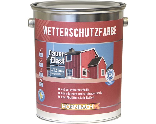 HORNBACH Holzfarbe Wetterschutzfarbe silbergrau 5 L Wetterschutzfarbe in einer Metalldose mit Hornbach Logo