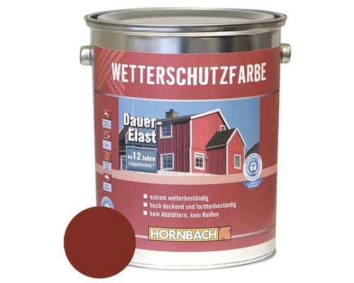 Peinture pour bois HORNBACH anti-intempéries rouge suède 5 l