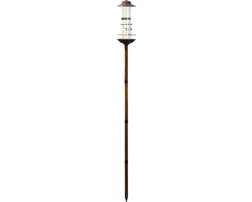 Colonne d'alimentation XXL avec support 16,5x16,5x138 cm bronze Torche de jardin décorative en bois avec éléments métalliques
