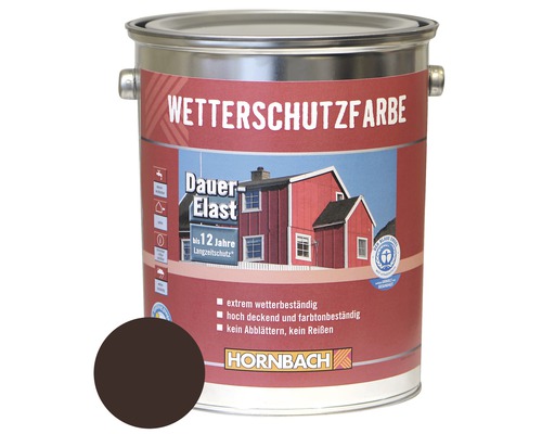 HORNBACH Holzfarbe Wetterschutzfarbe dunkelbraun 5 L-0