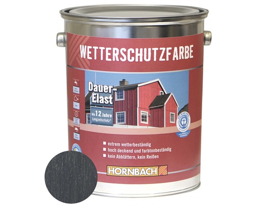 Peinture pour bois HORNBACH anti-intempéries gris anthracite 5 l