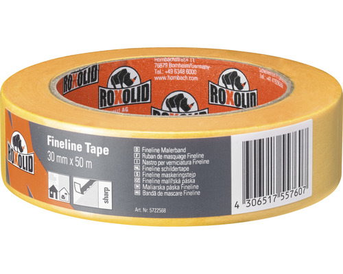 Fineline Tape ROXOLID ruban adhésif de masquage crêpé Washitape doré 30 mm x 50 m