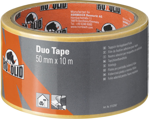 Duo Tape ROXOLID ruban adhésif double face Ruban adhésif pour moquette marron 50 mm x 10 m-0