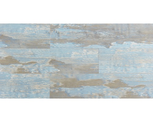 Kunststoffpaneel Element Compact Cabane blau 1200 x 154 x 6 mm Bodenbelag mit Holzoptik