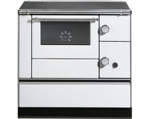 Cuisinière à bois Westminster K176/A-90 blanc four à gauche avec table de cuisson en plaques d'acier