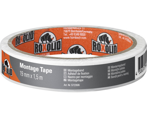 ROXOLID Montage Tape Montageband weiß 19 mm x 1,5 m-0