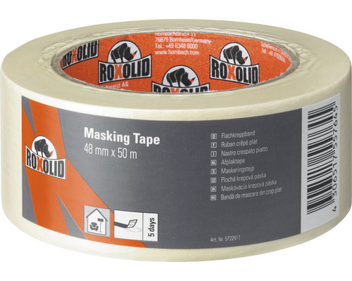 Ruban de masquage ROXOLID ruban crêpé plat beige 48 mm x 50 m Ruban de masquage Roxolid 48 mm x 50 m