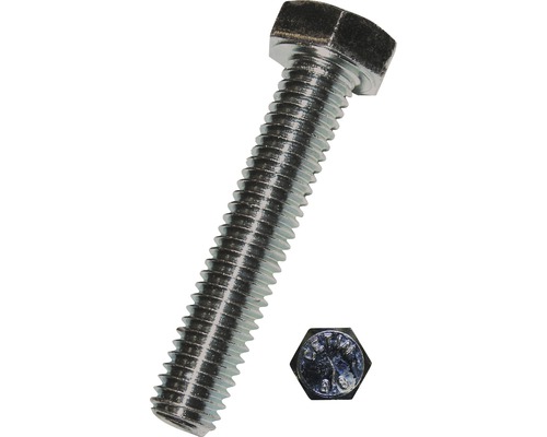 Vis à six pans sans tige DIN 933 8x12 mm galvanisées, 200 pièces Vis à tête hexagonale avec filetage jusqu''à la tête