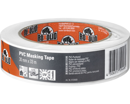 PVC Masking Tape ROXOLID ruban adhésif de masquage Adhésif de plâtrage blanc 30 mm x 33 m