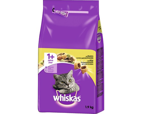 Croquettes pour chats Whiskas 1+ au poulet 1.9 kg