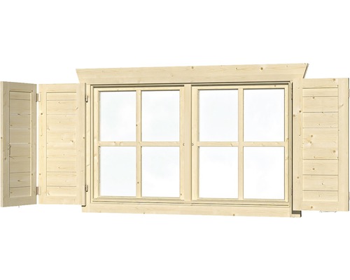 Fensterläden SKAN HOLZ Doppelfenster 28/45 mm klein, natur