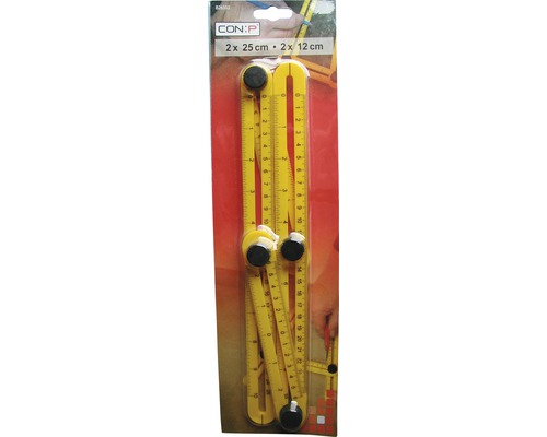 CON:P Parallellinienreißer 2 x 25 Zentimeter und 2 x 12 Zentimeter in Verpackung