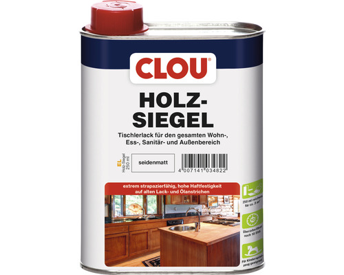 Laque de vitrification du bois CLOU mat satiné 250 ml Clou Vernis pour bois pour l''intérieur et l''extérieur