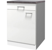 Flex Well Unterschrank mit Schublade und Drehtür Lucca BxTxH 60 x 60 x 85 cm weiß matt zerlegt Anschlag reversibel 00010753