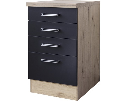 Flex Well Auszugunterschrank Santo BxTxH 50x60x86 cm anthrazit matt zerlegt