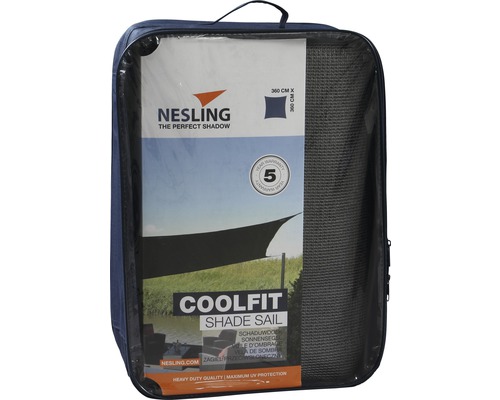 Voile d''ombrage Nesling Coolfit dans un sac de transport, carré, 360 cm