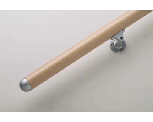 Holzhandlauf mit Halterung zur Wandmontage