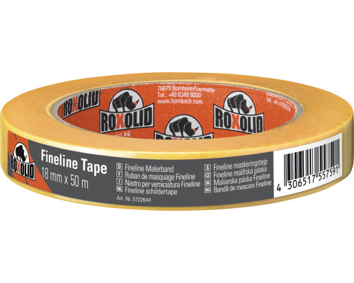 Adhésif de masquage pour peinture Fineline Tape ROXOLID ruban adhésif de masquage crêpé Washitape doré 18 mm x 50 m