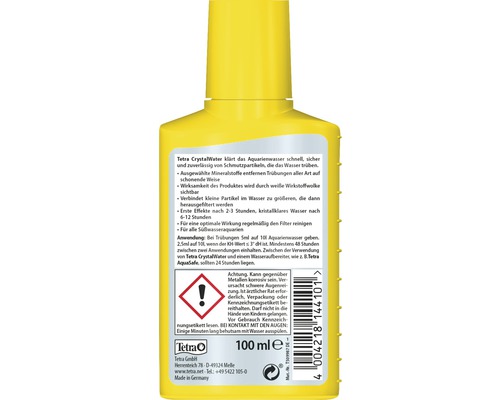 Tetra CrystalWater pour clarifier l''eau d''aquarium, flacon de 100 ml