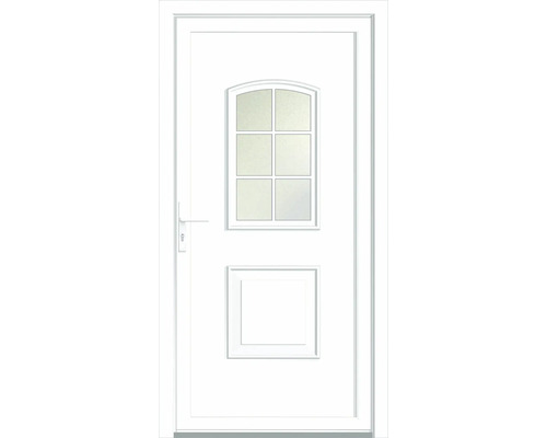 Porte d''entrée blanche avec insert en verre